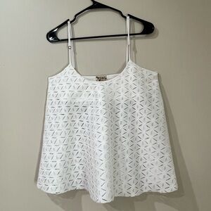 Show Me Your MuMu White Boxy Camisole Tank Eyelet Bralette Bra Summer Picnic